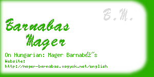 barnabas mager business card